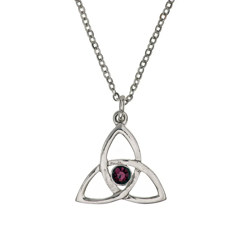 dark amethyst crinan knot pendant