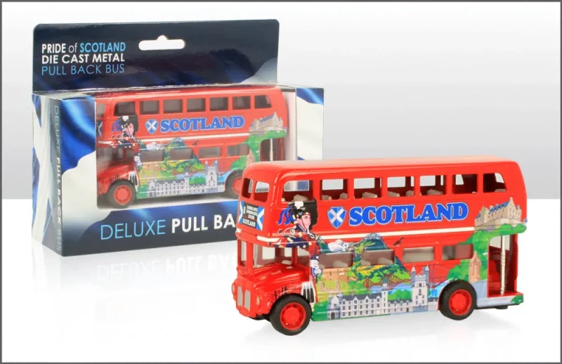 die cast pullback scotland bus toy