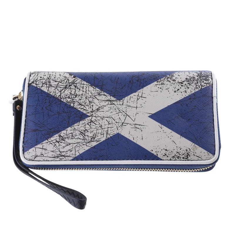 distressed saltire christiane leather purse