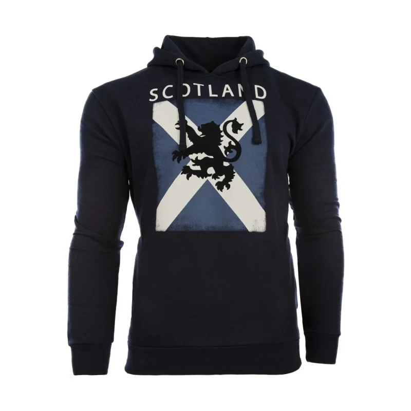 distressed scottish lion saltire hoodie