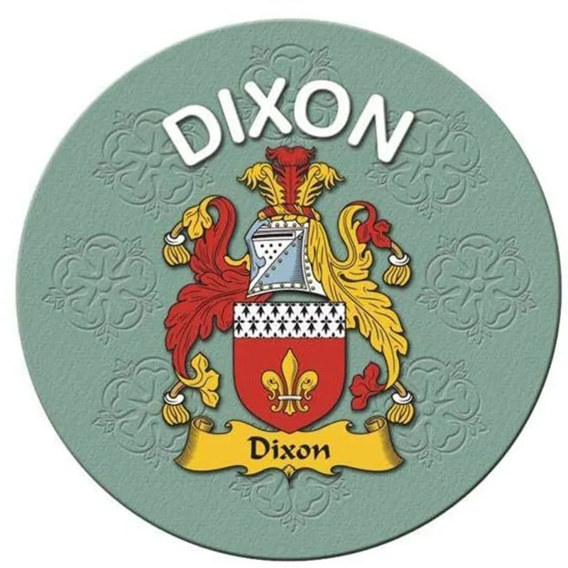 dixon family name round cork coaster