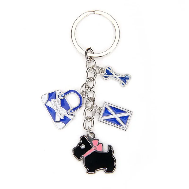 dog bone flag keychain with multi bag