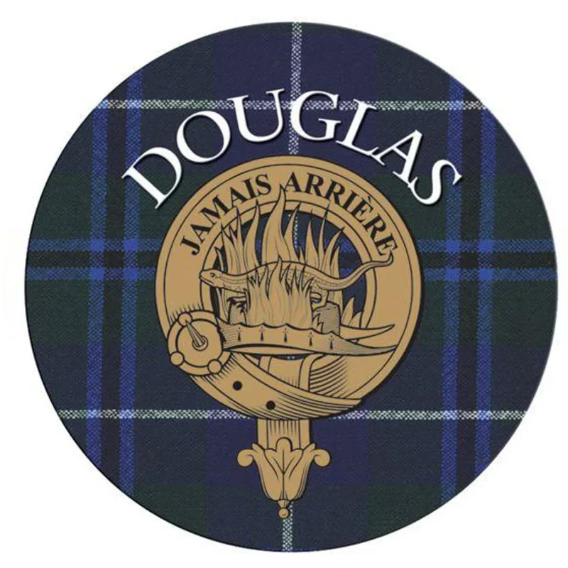 douglas family round cork coaster