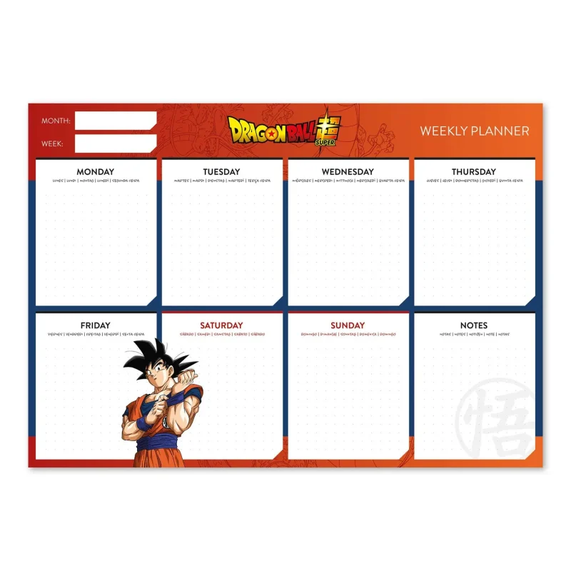 dragon ball theme weekly planner