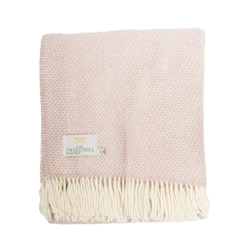 dusky pink beehive throw blanket