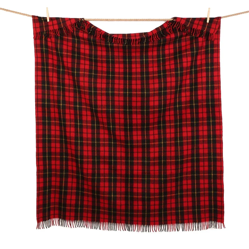 eco friendly tartan wool throw blanket