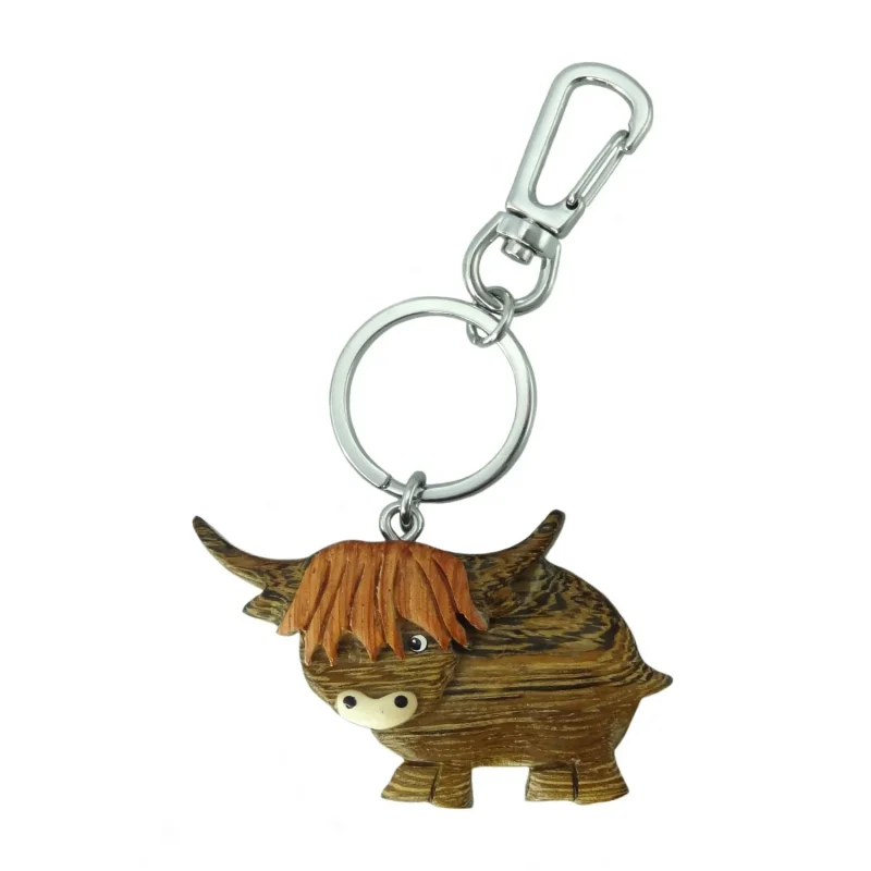 eco friendly wooden cow key chain