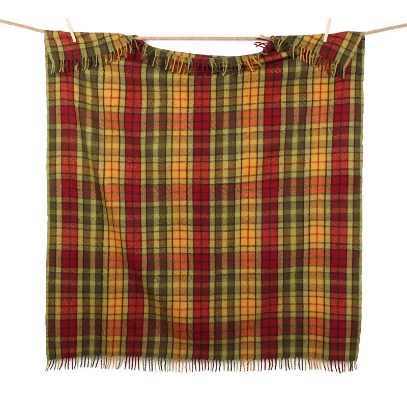 eco friendly wool tartan throw blanket buchanan autumn