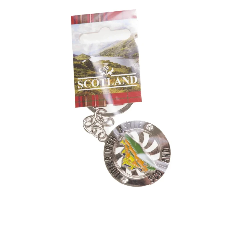 edin castle scotland spinner keyring