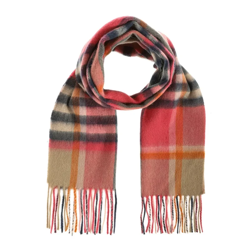 edinburg lambswool tartan scarf pink plaid