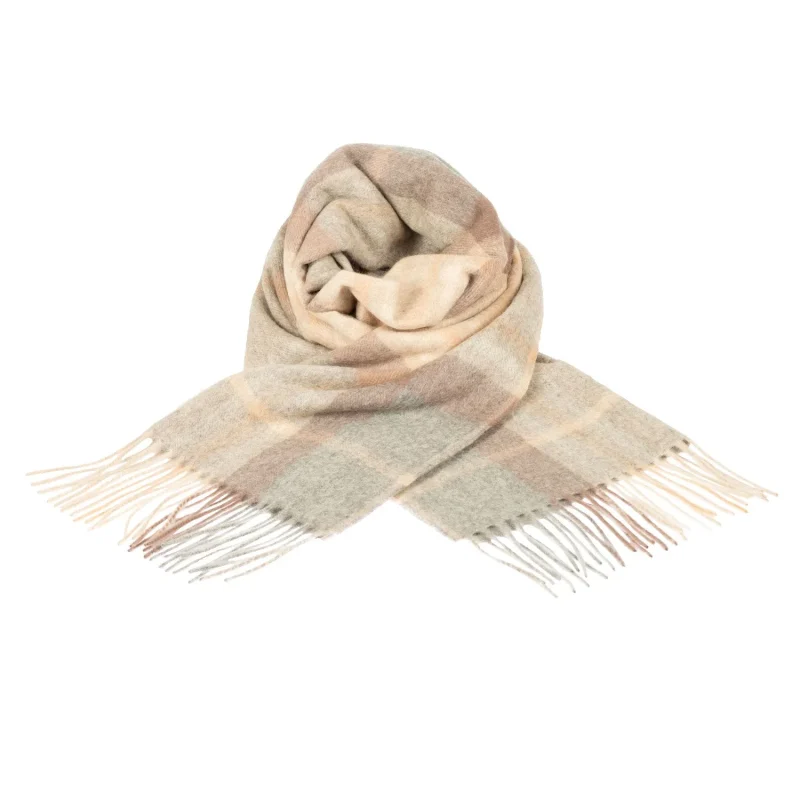 edinburgh 100 cashmere wide scarf mackellar natural