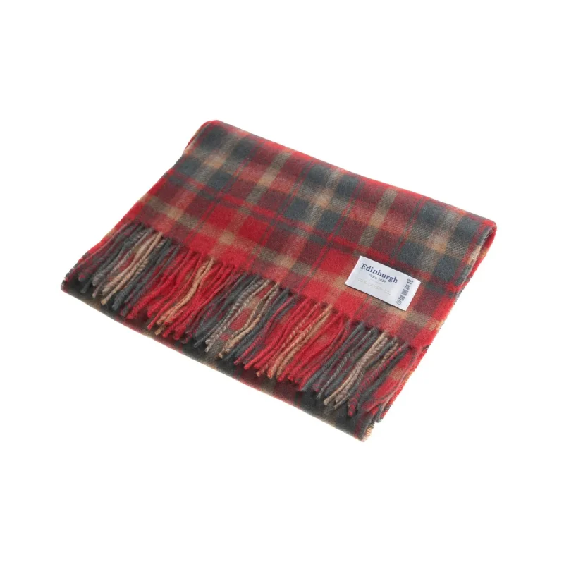 edinburgh 100 lambswool scarf dark maple