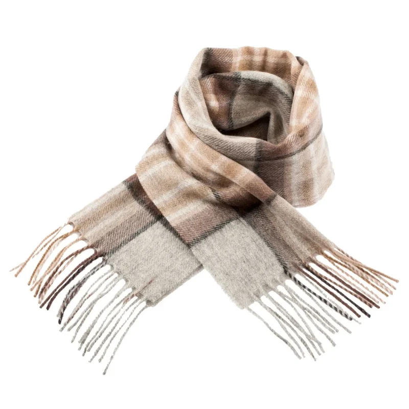 edinburgh 100 lambswool scarf mackellar natural