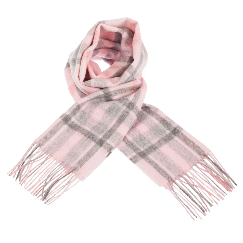 edinburgh 100 lambswool scarf pink grey by henold