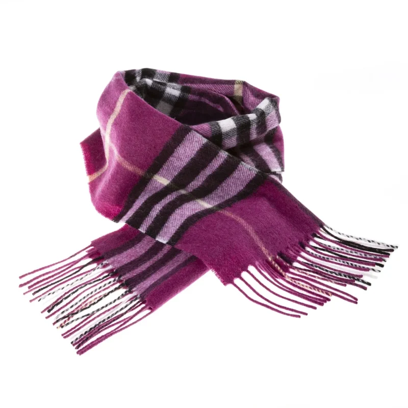 edinburgh 100 lambswool scarf raspberry tartan design