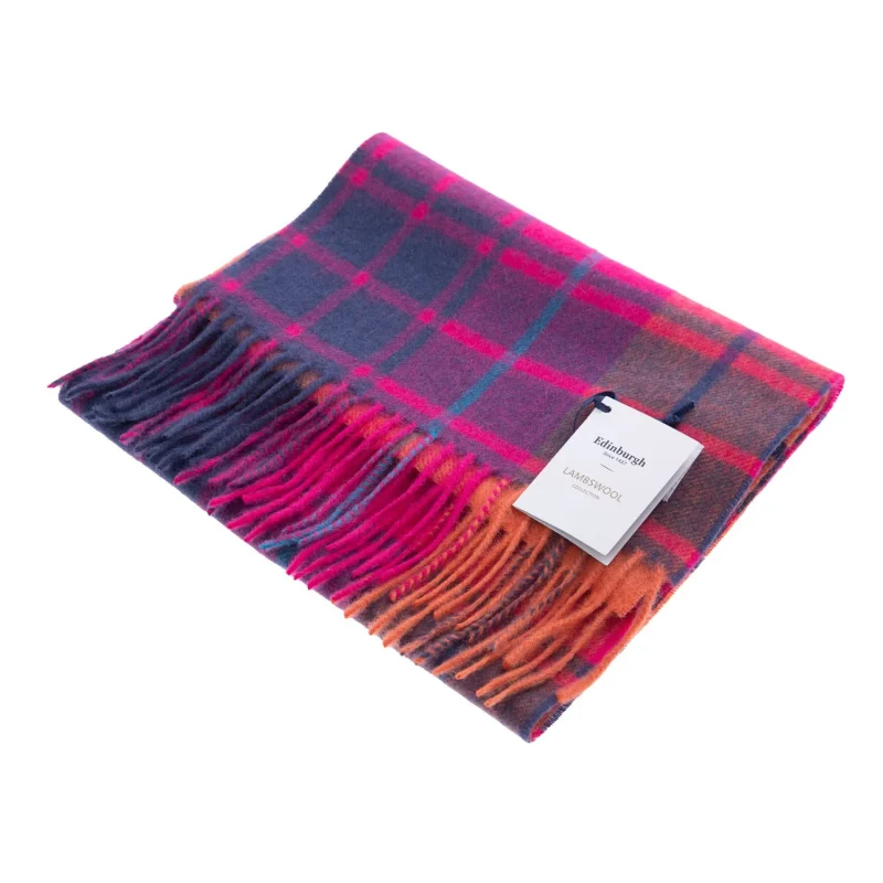 edinburgh 100 lambswool tartan scarf mill check jazz