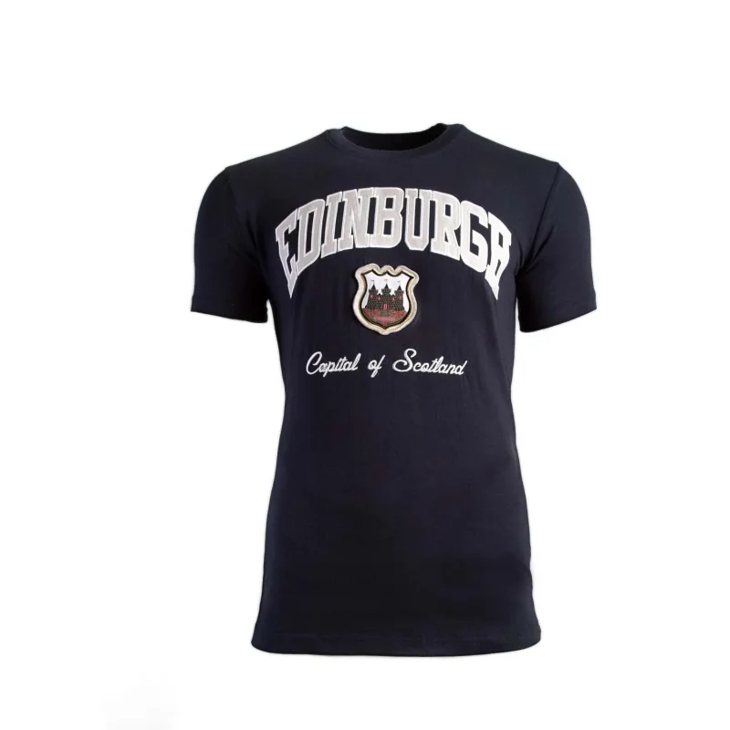 edinburgh appliqu tee navy grey