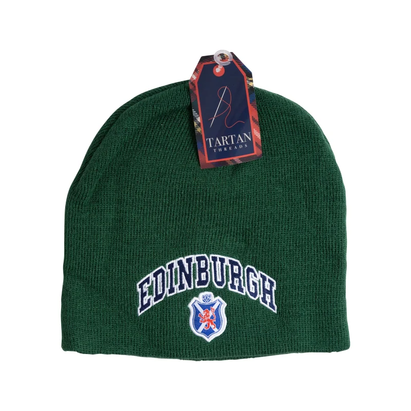 edinburgh beanie hat with flag lion shield