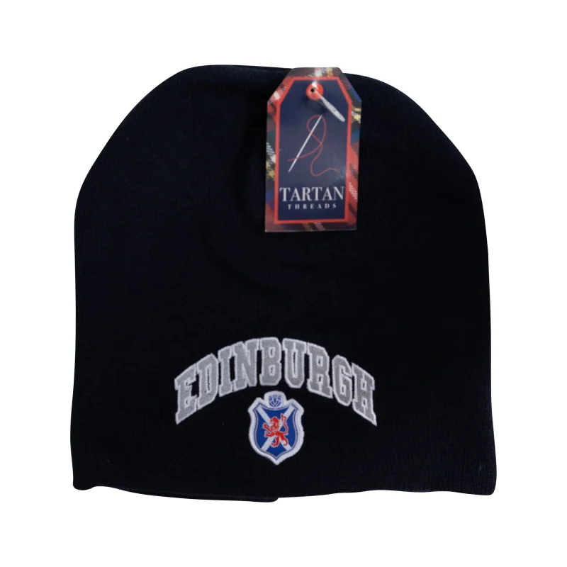 edinburgh beanie with flag shield lion design