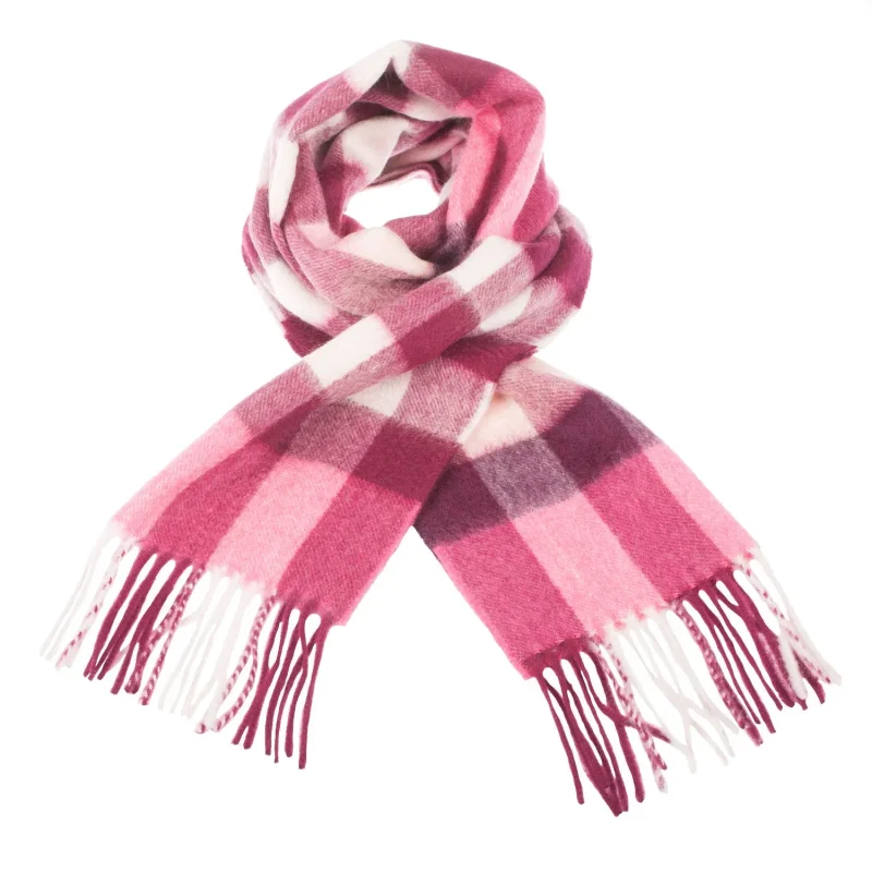 edinburgh cashmere checkered scarf dark red calico