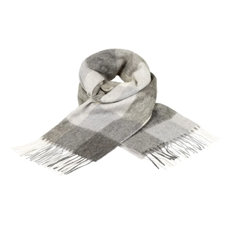 edinburgh cashmere wide scarf grey 5 square check