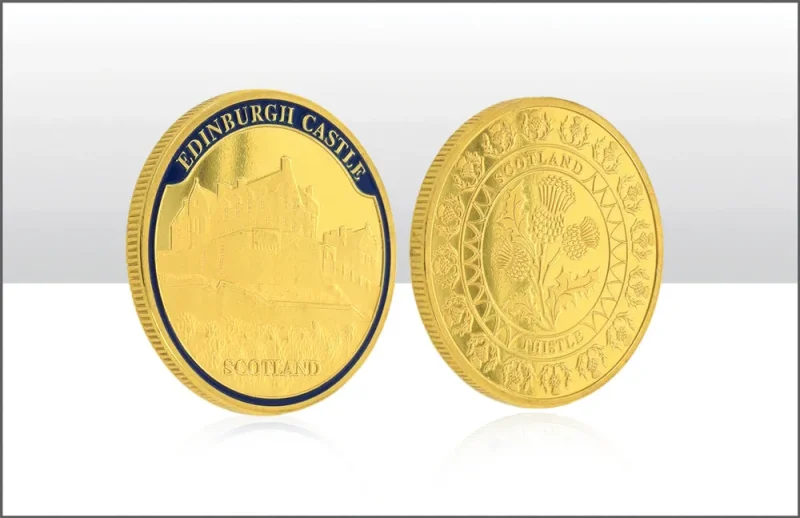 edinburgh castle 40mm gold coin limited edition