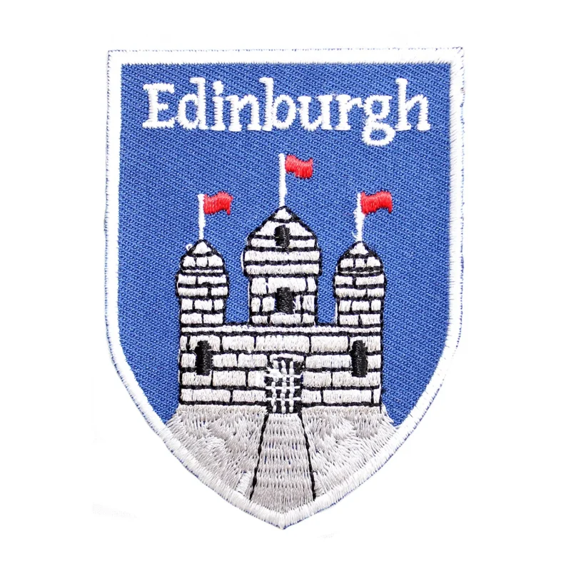 edinburgh castle embroidered iron on patch