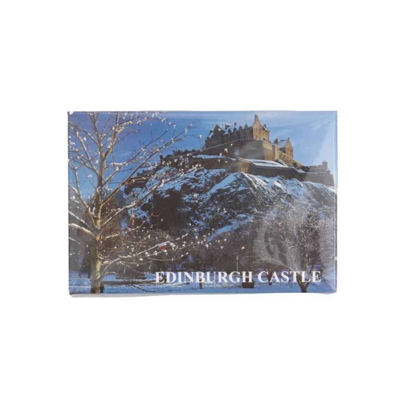 edinburgh castle winter photo magnet