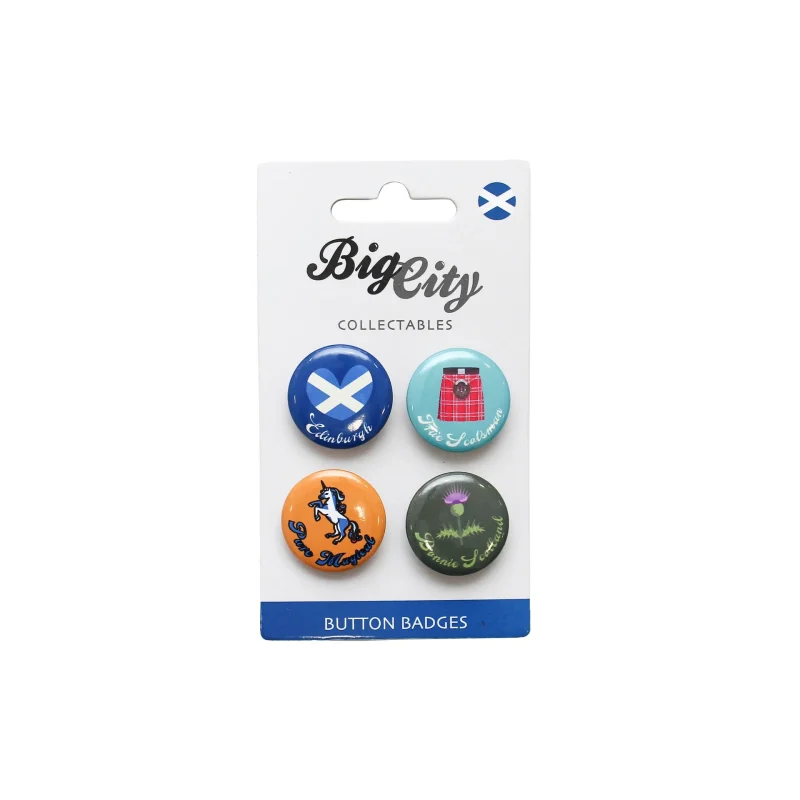 edinburgh city 4 pack button badges