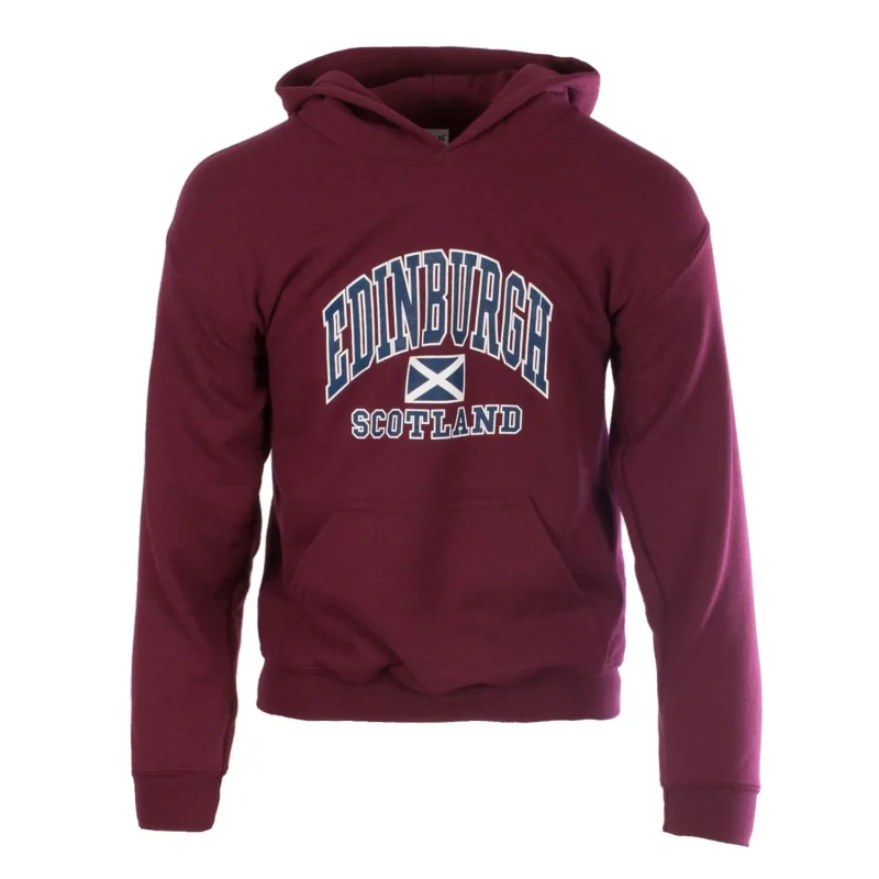 edinburgh harvard kids maroon hoodie