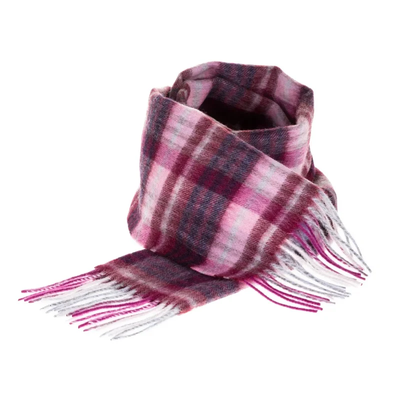 edinburgh lambswool scarf cluster gingham astral berry