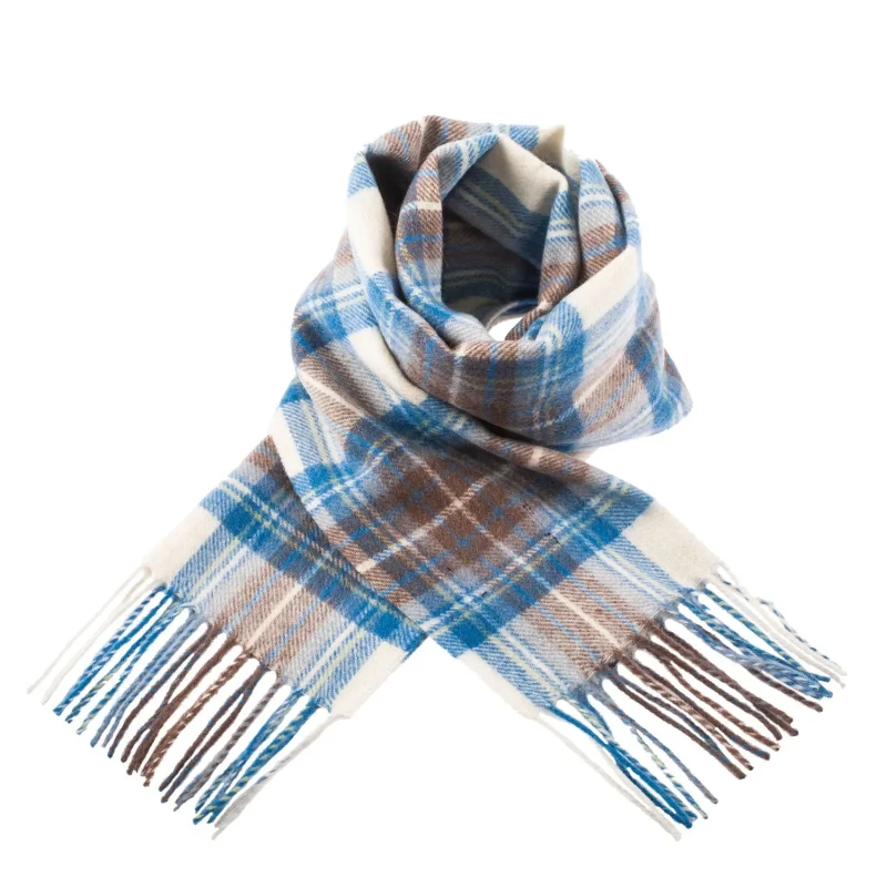 edinburgh lambswool scarf stewart muted blue