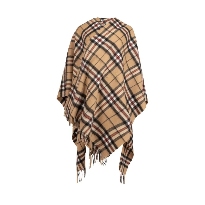 edinburgh lambswool tartan cape thomson camel