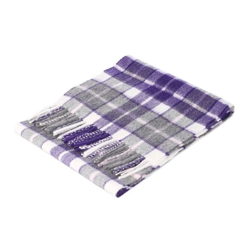 edinburgh lambswool tartan scarf cragg check lila