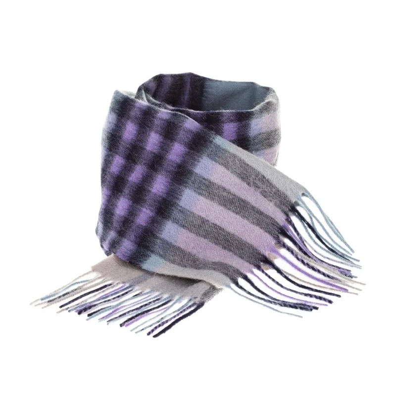 edinburgh lambswool tartan scarf in purple