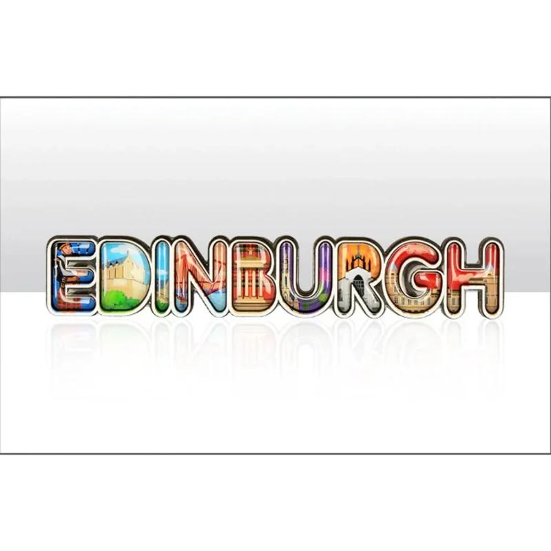 edinburgh lettering wood magnet montage