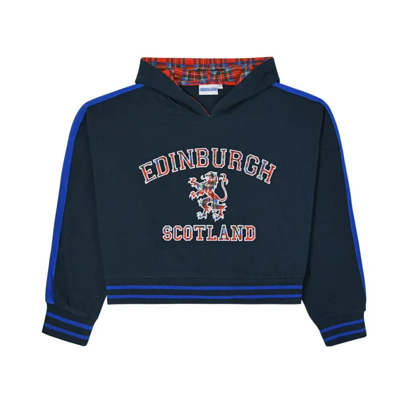 edinburgh lion crop hoodie