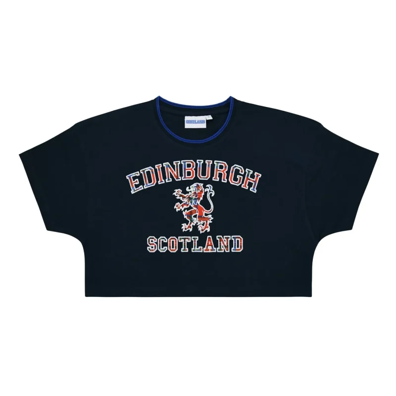 edinburgh lion crop tee shirt