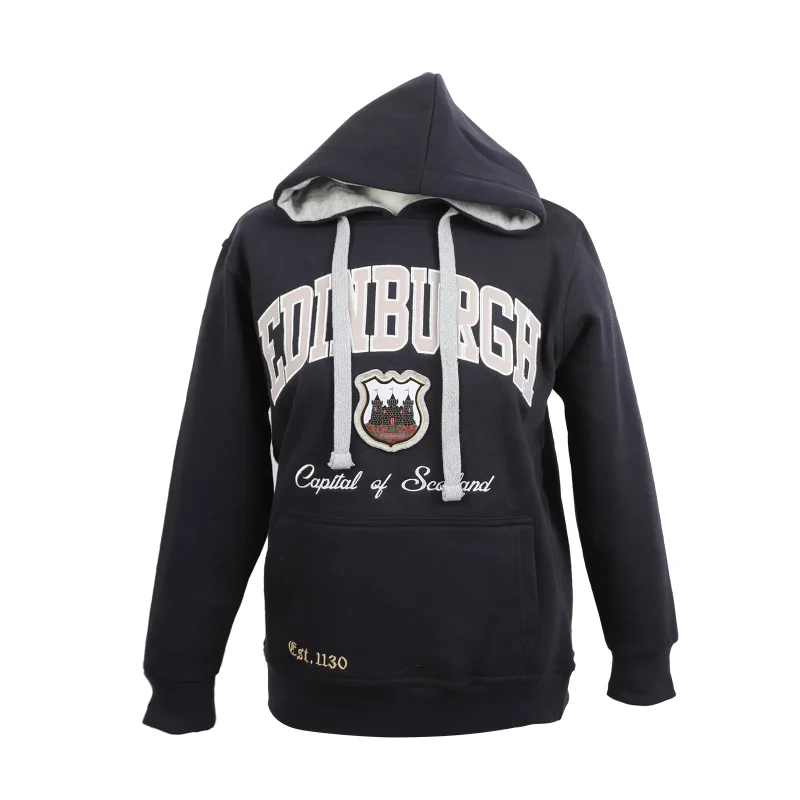 edinburgh navy grey hooded pullover