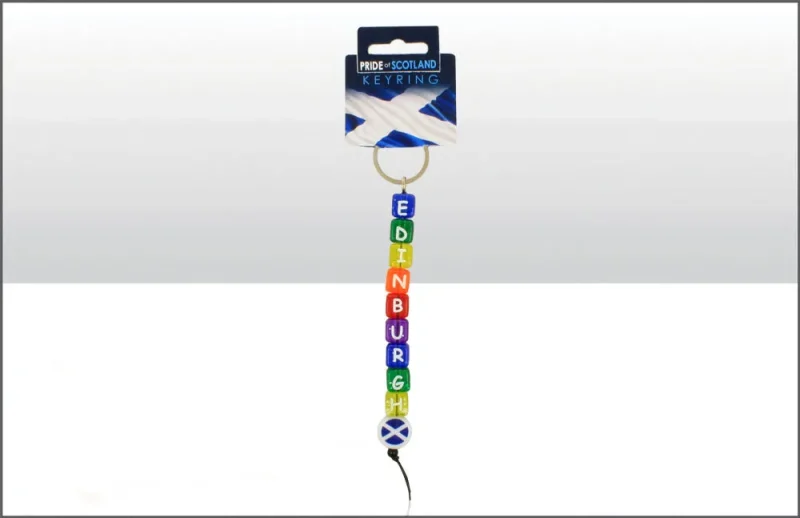 edinburgh saltire dice flag keyring