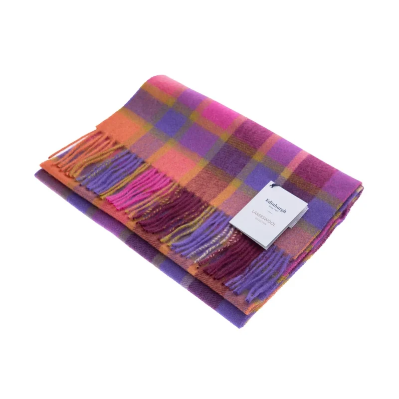 edinburgh tartan artillery check scarf orange