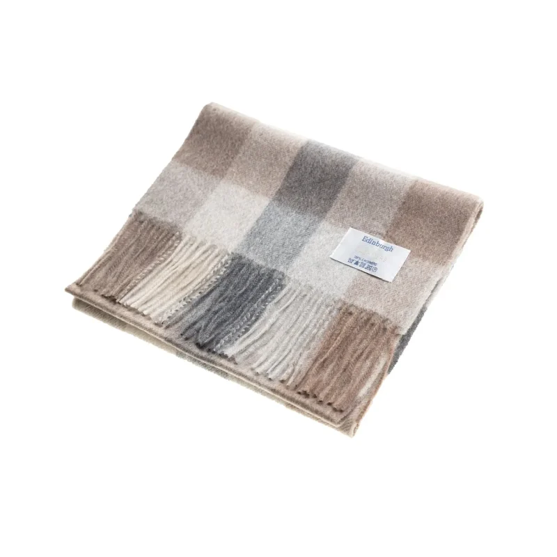 edinburgh tartan cashmere scarf brown black