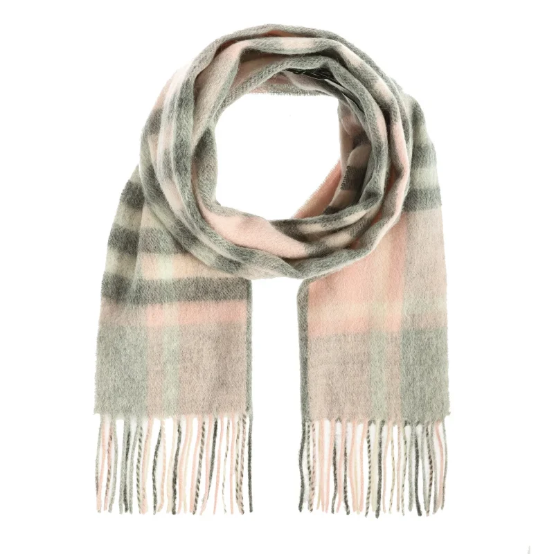 edinburgh tartan scarf 100 lambswool pink grey