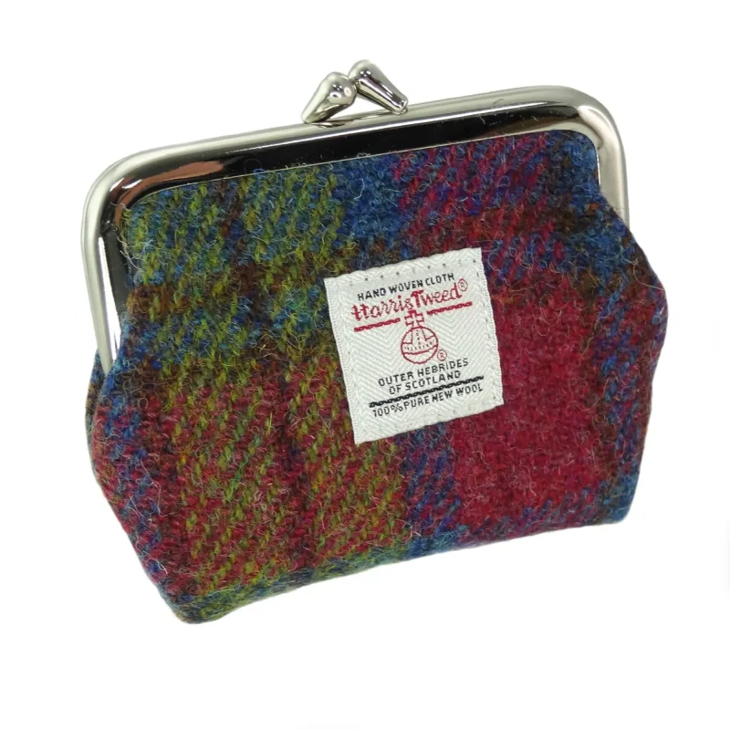 eigg multi color tartan coin purse