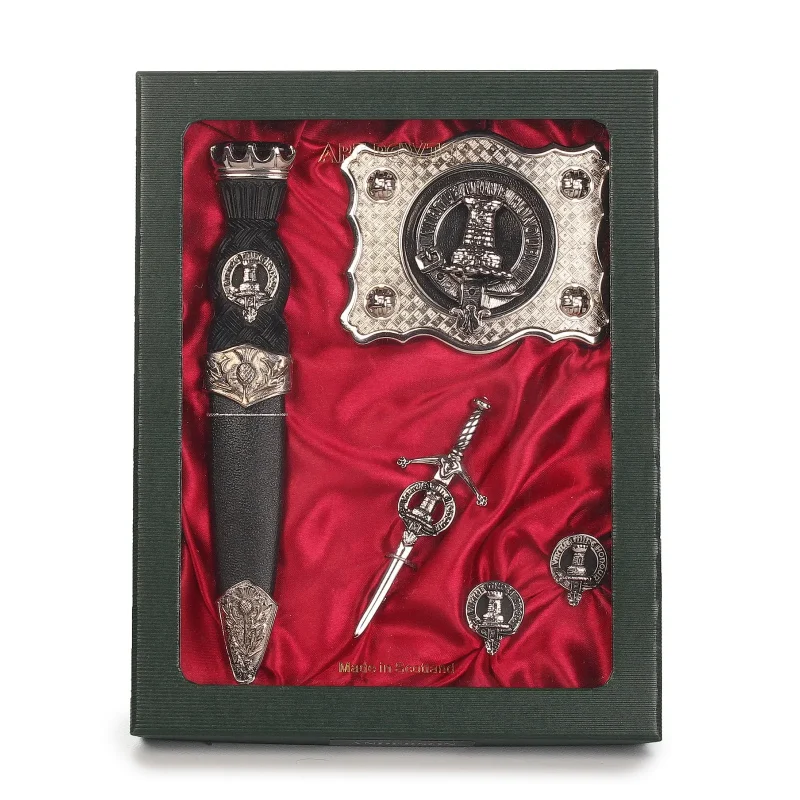 elegant maclean clan pewter art set