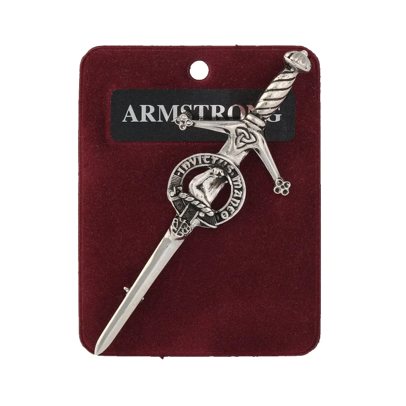 elegant pewter armstrong kilt pin for men