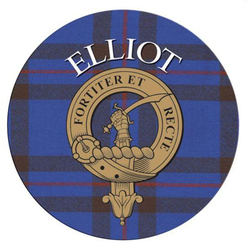 elliot family logo round cork coasters