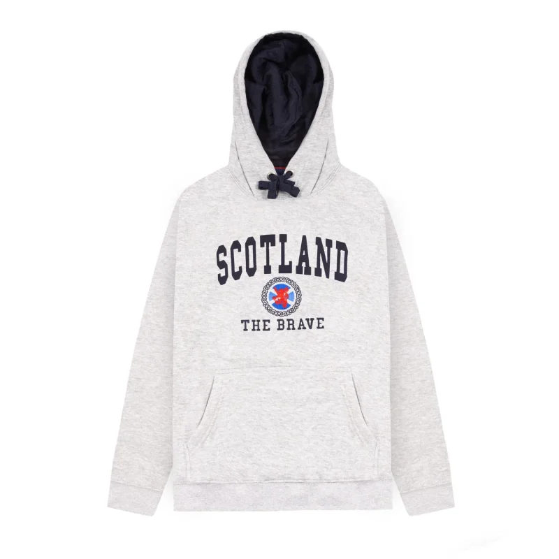 embellished hooded top with scottish celtic flag lion design