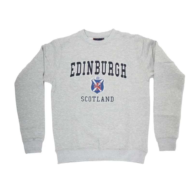 embroidered sweatshirt edinburgh flag shield lion