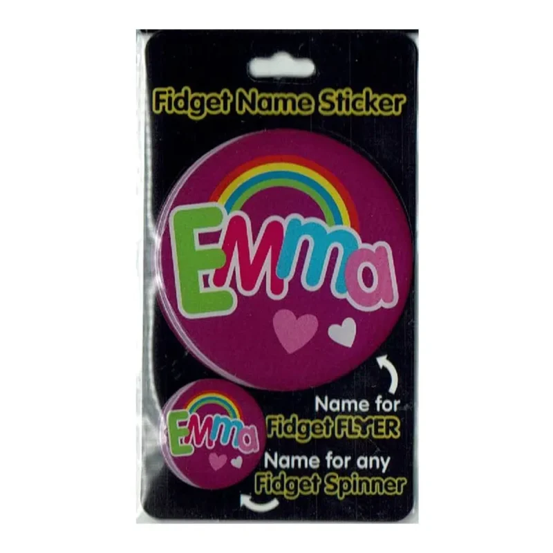 emma fidget flyer name stickers